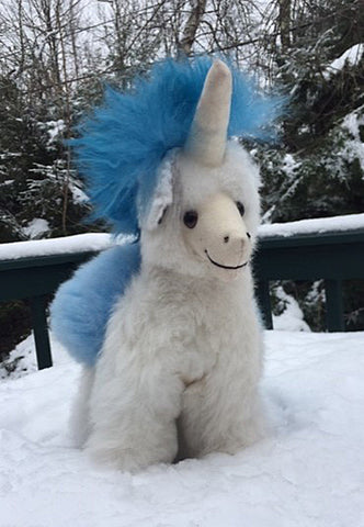 Alpaca Stuffed Toy - Unicorn Blue